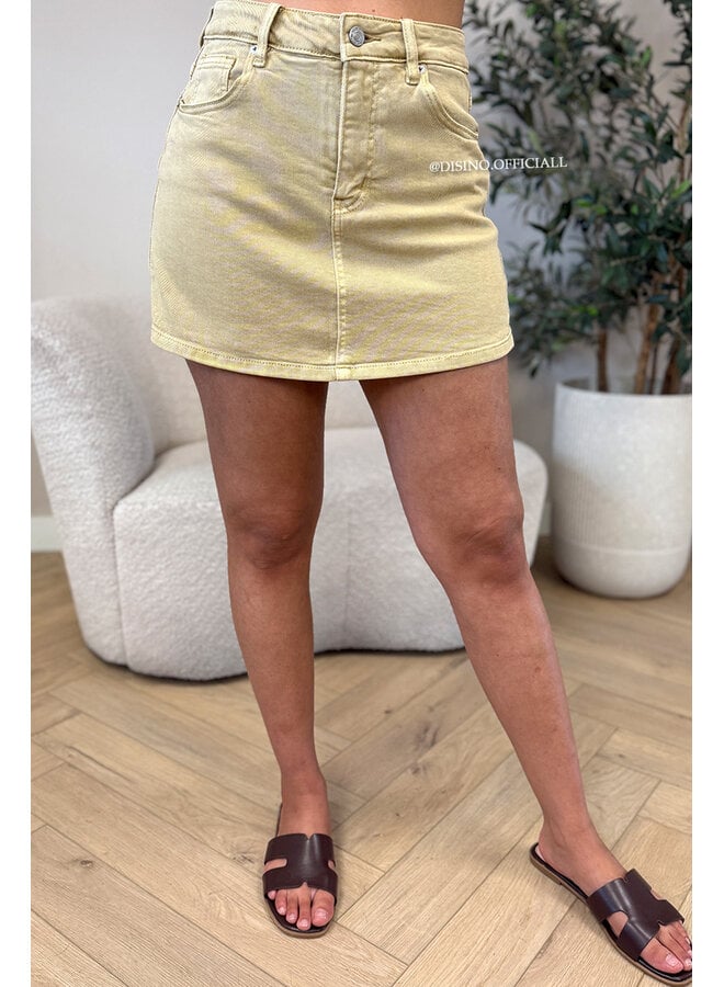 BEIGE - 'SOOF SKORT' - STRETCH DENIM SKORT