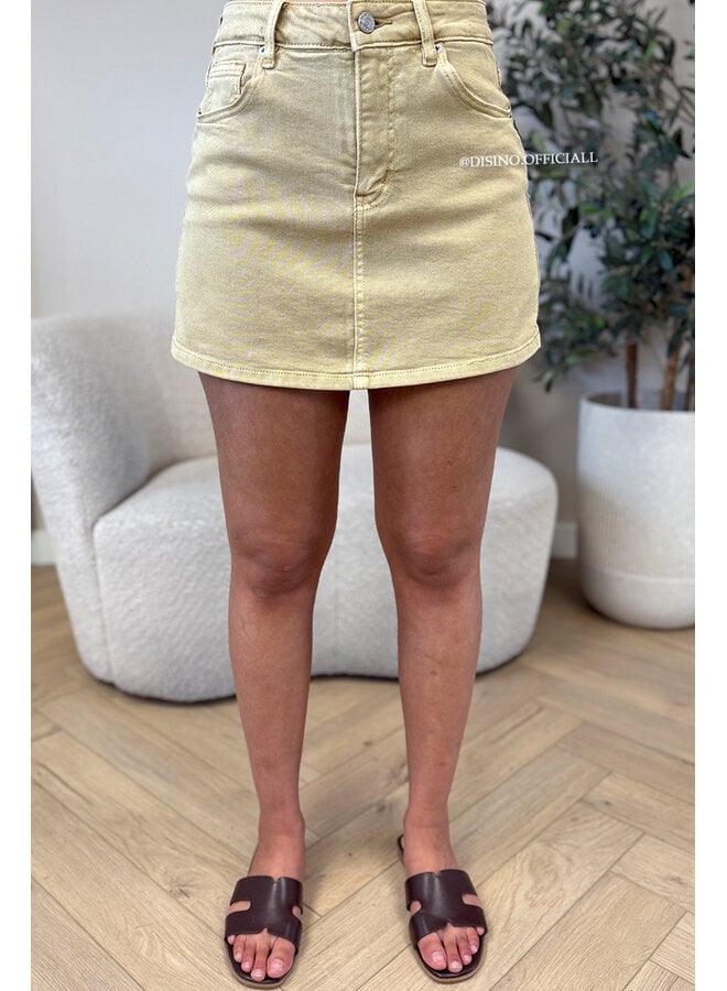 BEIGE - 'SOOF SKORT' - STRETCH DENIM SKORT