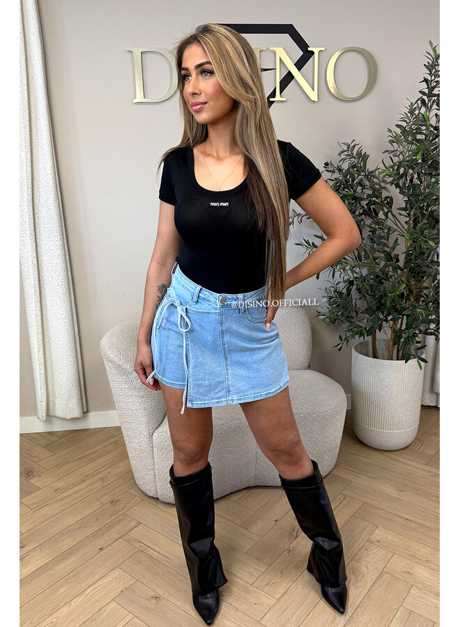 BLACK - 'MIOMIO ROUND NECK TOP' - INSPIRED BASIC TOP