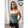 ARMY GREEN - 'LORA TOP' - STRAPLESS TOP