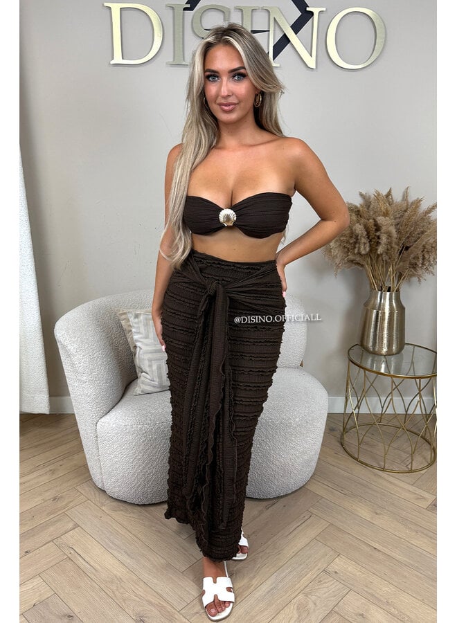CHOCO - 'ISLA IBIZA SET' - CROCHET BEACH TOP + SKIRT SET