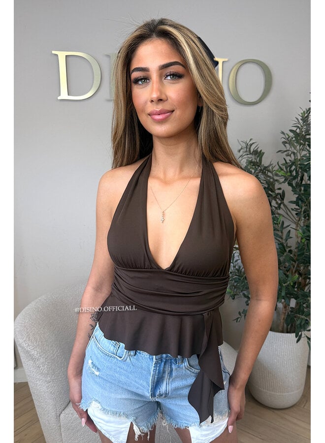 CHOCO - 'JOYA TOP' - RUFFLE HALTER TOP