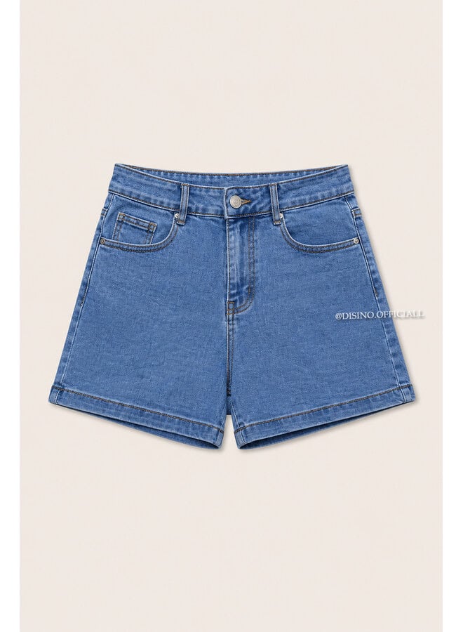 BLUE - 'ELLA SHORTS' - SUPER STRETCH DENIM SHORTS