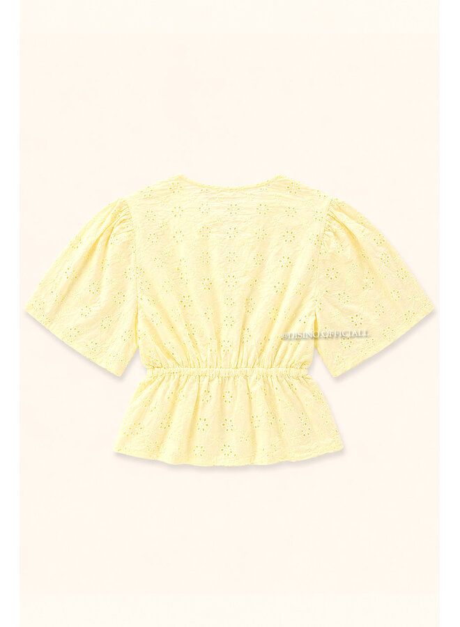 YELLOW - 'ROSALYN TOP' - CROCHET LACE SUMMER TOP