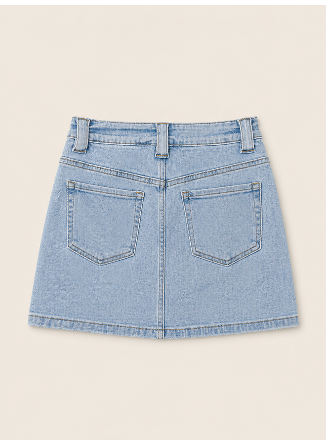 LIGHT BLUE - 'SANNE SKORT' - SUPERR STRETCH DENIM SKIRT (SHORT INSIDE)
