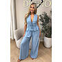 JEANS BLUE - 'DELANI SET' - COASTAL CHIC SUMMER TOP + PANTS SET