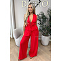 RED - 'DELANI SET' - COASTAL CHIC SUMMER TOP + PANTS SET