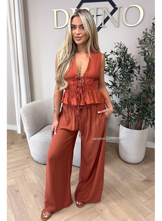 BRICK - 'DELANI SET' - COASTAL CHIC SUMMER TOP + PANTS SET