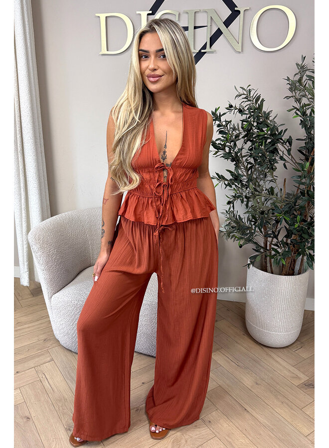 BRICK - 'DELANI SET' - COASTAL CHIC SUMMER TOP + PANTS SET