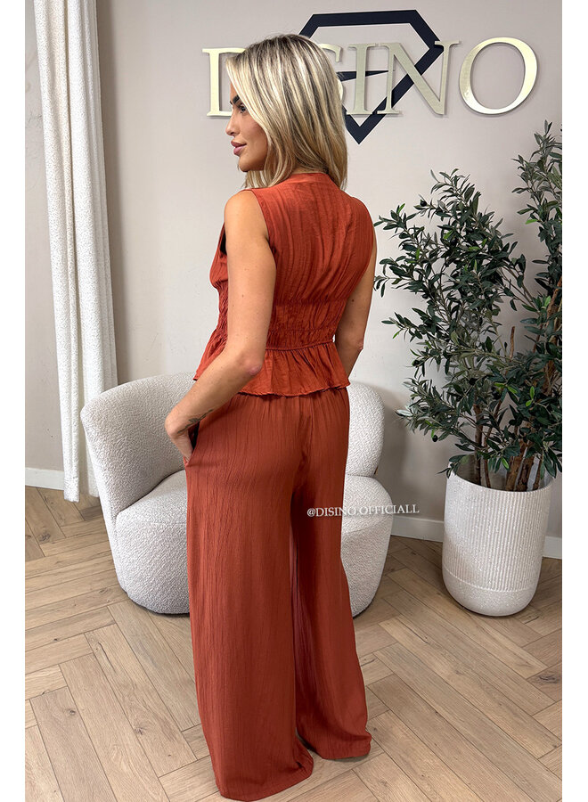 BRICK - 'DELANI SET' - COASTAL CHIC SUMMER TOP + PANTS SET