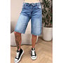 BLUE - 'LAUREN JORT' - STRETCH FOLDED WAISTBAND JORT