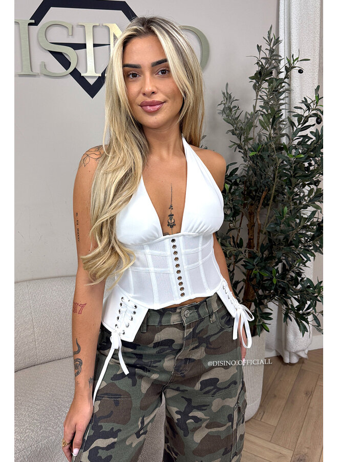 WHITE - 'KAE FESTIVAL CORSET' - FESTIVAL CORSET TOP