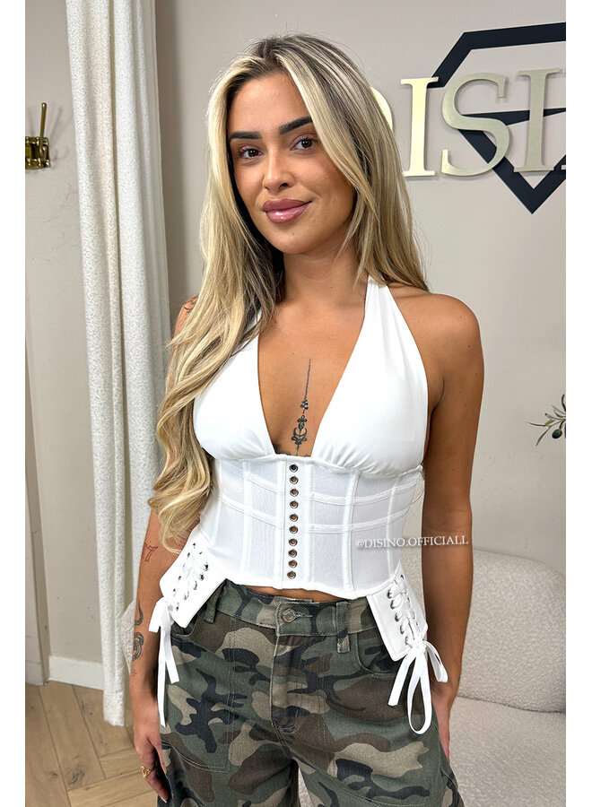 WHITE - 'KAE FESTIVAL CORSET' - FESTIVAL CORSET TOP