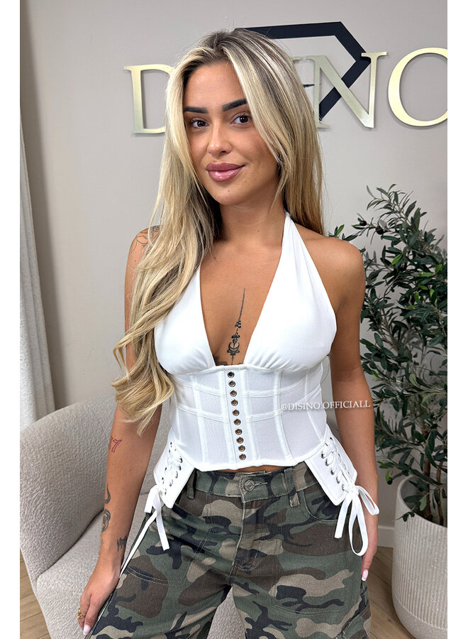 WHITE - 'KAE FESTIVAL CORSET' - FESTIVAL CORSET TOP