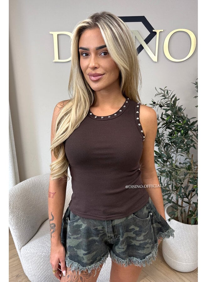 CHOCO - 'GRACE TOP' - STUDS HALTER TOP