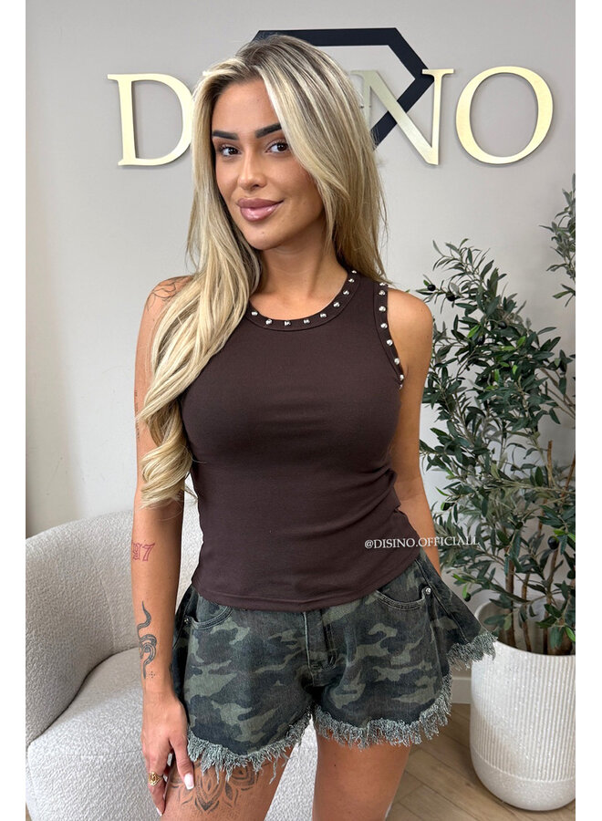 CHOCO - 'GRACE TOP' - STUDS HALTER TOP