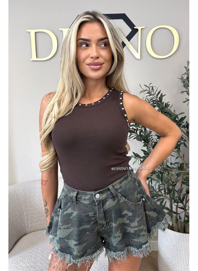 CHOCO - 'GRACE TOP' - STUDS HALTER TOP
