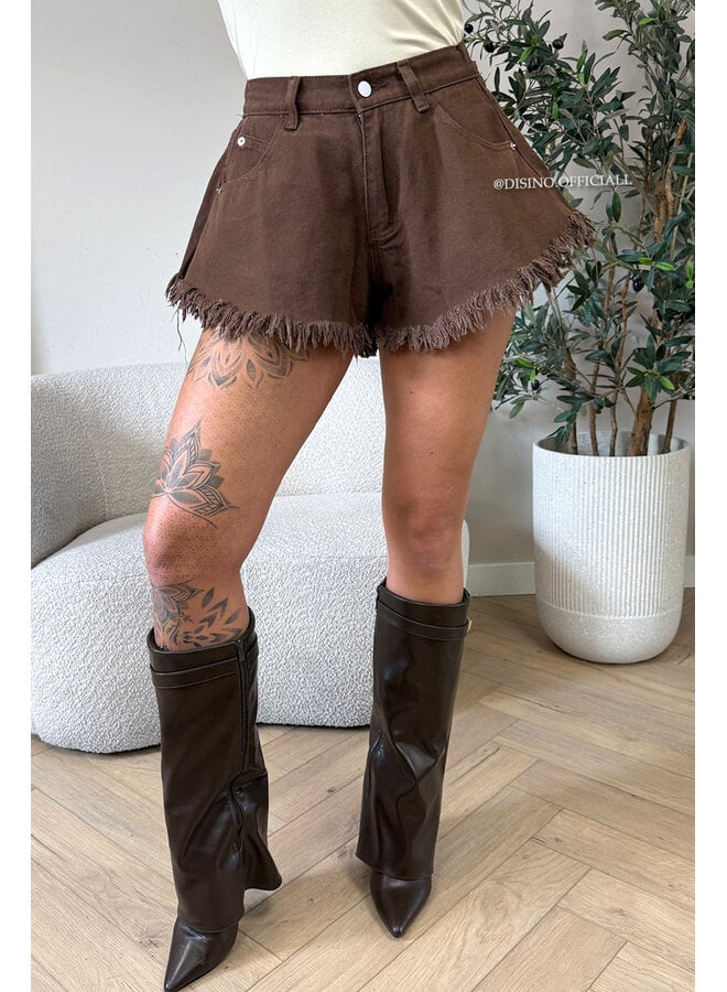 CHOCO - 'LUNA SHORT' - FRAYED DENIM SHORT