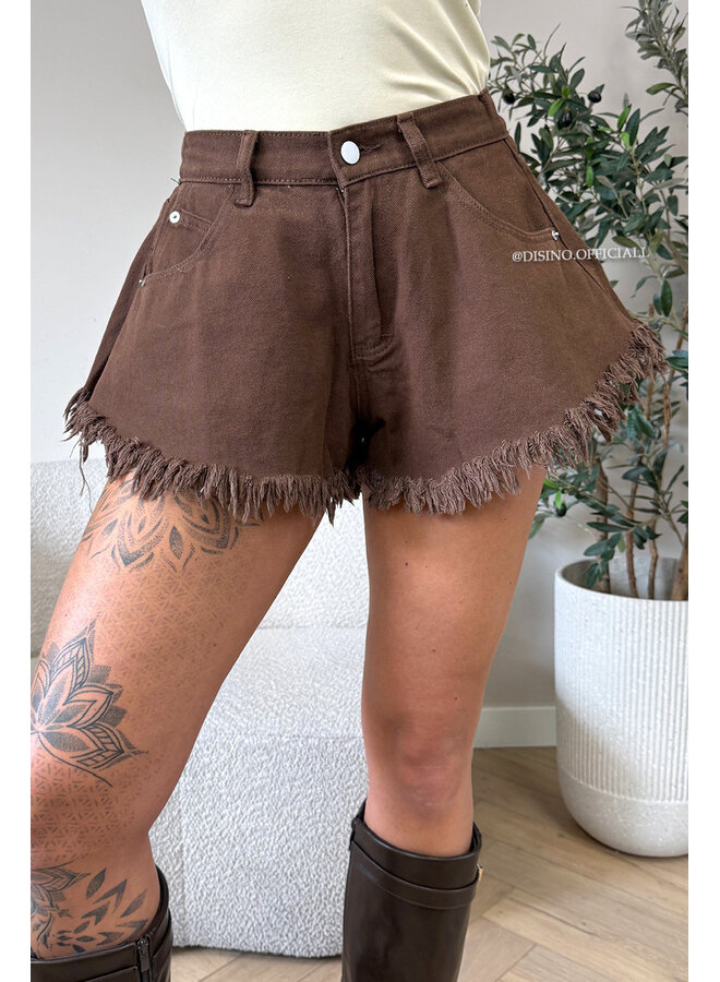CHOCO - 'LUNA SHORT' - FRAYED DENIM SHORT