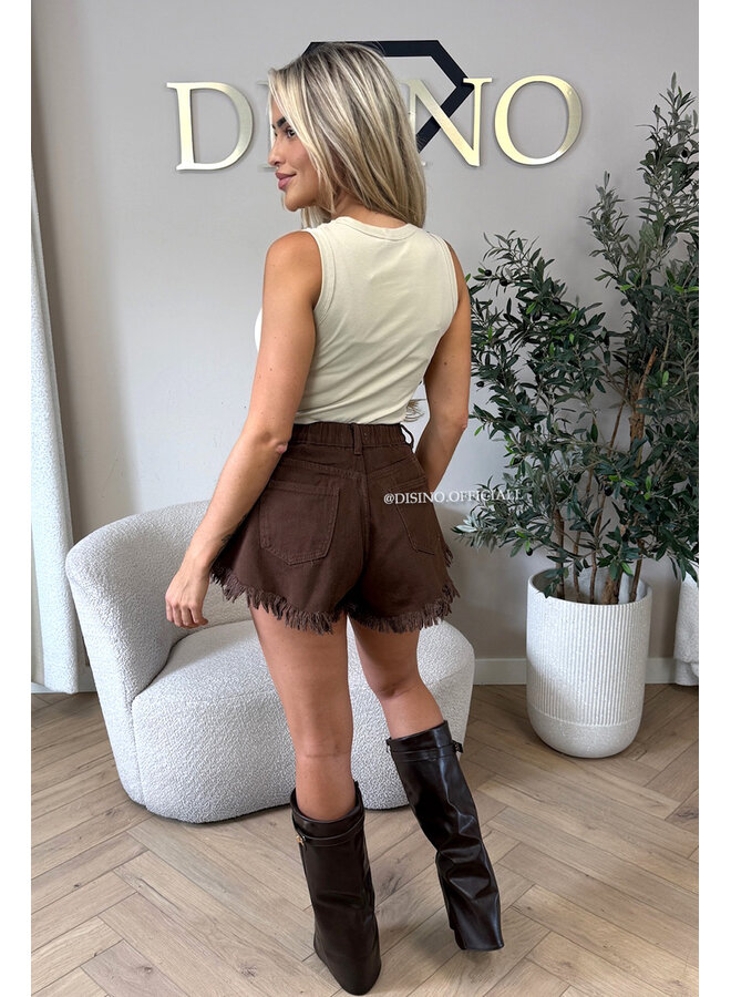 CHOCO - 'LUNA SHORT' - FRAYED DENIM SHORT