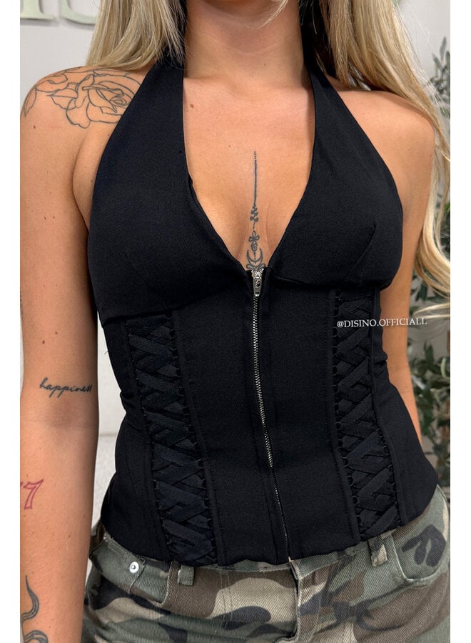 BLACK - 'ATHENA FESTIVAL CORSET' - FESTIVAL CORSET TOP