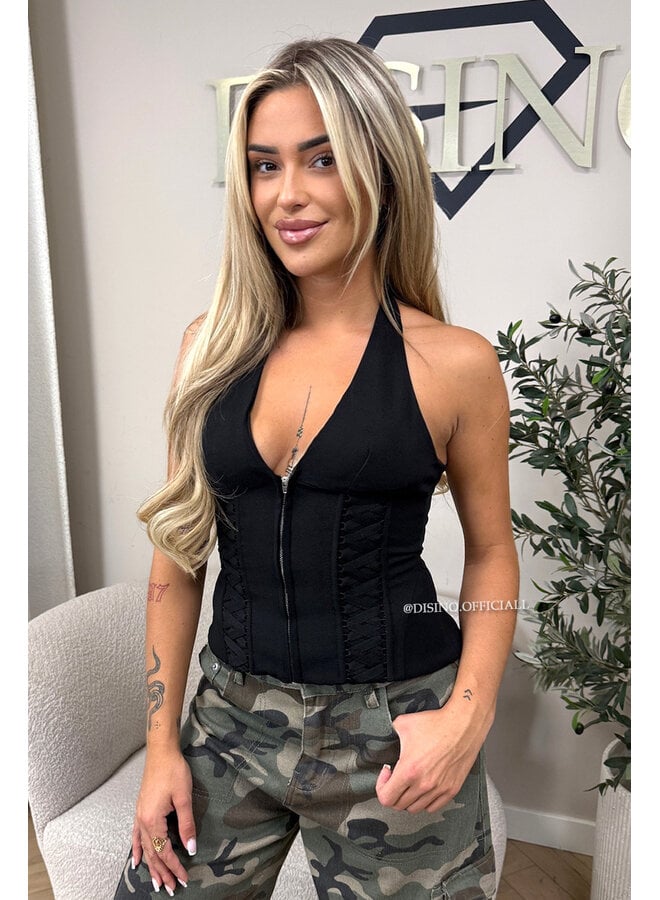 BLACK - 'ATHENA FESTIVAL CORSET' - FESTIVAL CORSET TOP