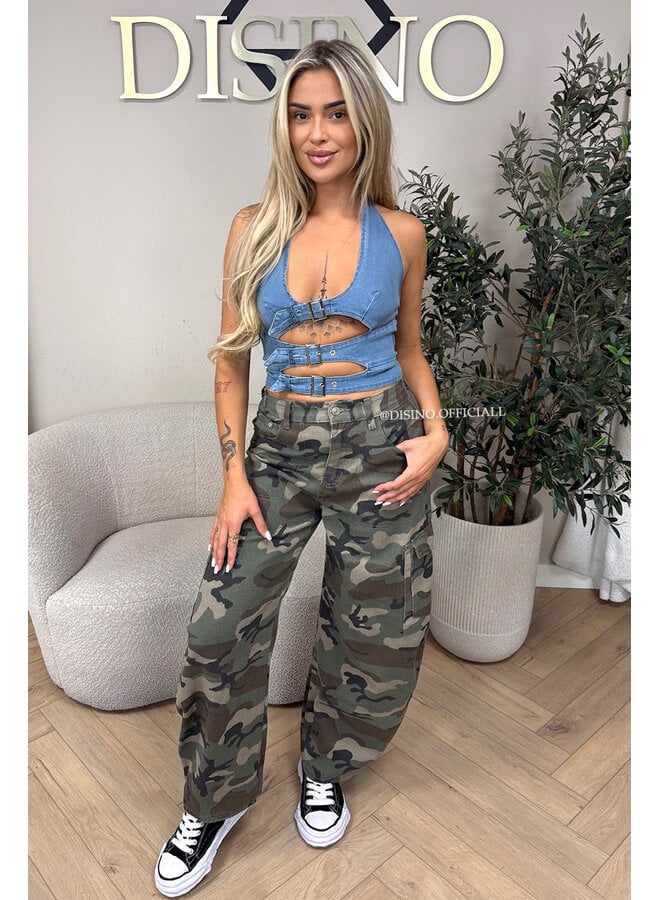 BLUE - 'MINKA FESTIVAL TOP' - FESTIVAL DENIM TOP
