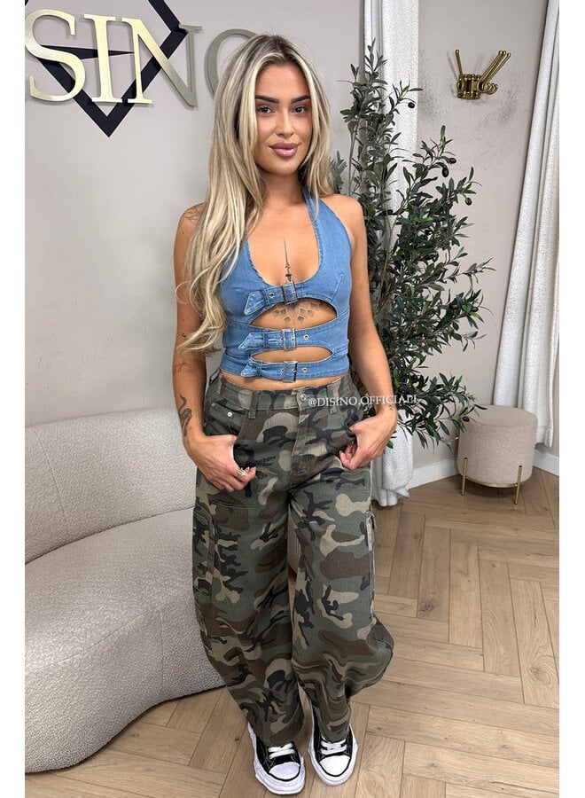 BLUE - 'MINKA FESTIVAL TOP' - FESTIVAL DENIM TOP