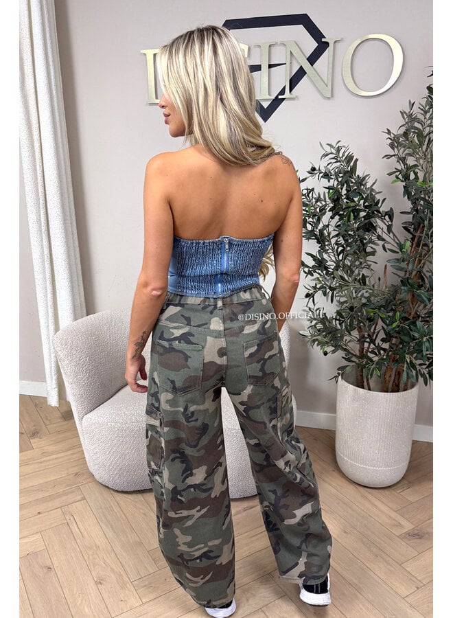 BLUE - 'MINKA FESTIVAL TOP' - FESTIVAL DENIM TOP