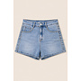 BLUE - 'GRACE SHORT' - STRETCH STUDS DENIM SHORT