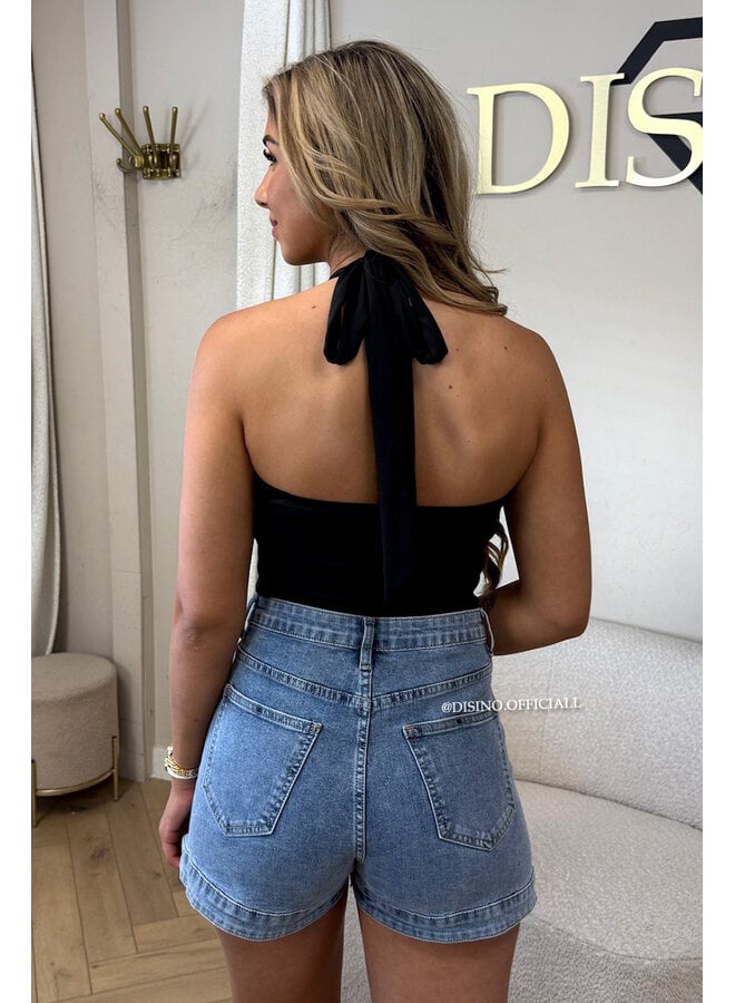 BLUE - 'MARY SKORT' - SUPER STRETCH CARGO DENIM SKORT
