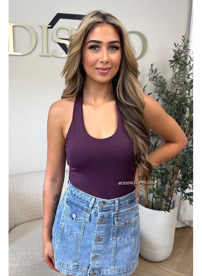 PLUM - 'ELISA TOP' - OPEN BACK HALTER TOP