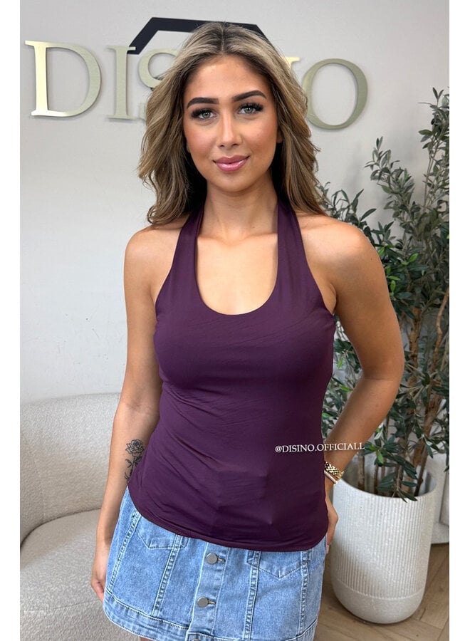 PLUM - 'ELISA TOP' - OPEN BACK HALTER TOP