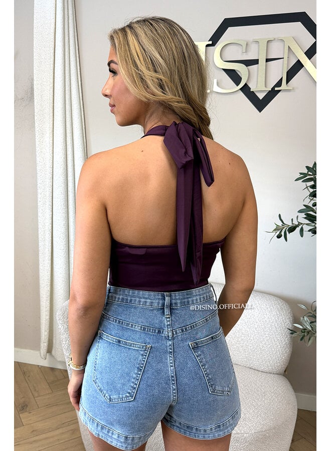 PLUM - 'ELISA TOP' - OPEN BACK HALTER TOP