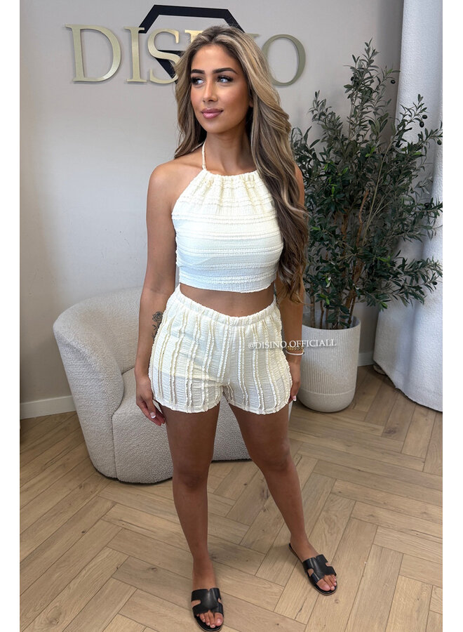 YELLOW - 'AVA SET' - SUMMER CROCHET TOP + SHORT SET