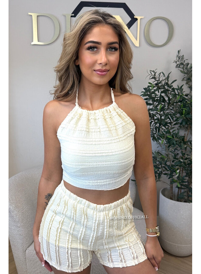 YELLOW - 'AVA SET' - SUMMER CROCHET TOP + SHORT SET