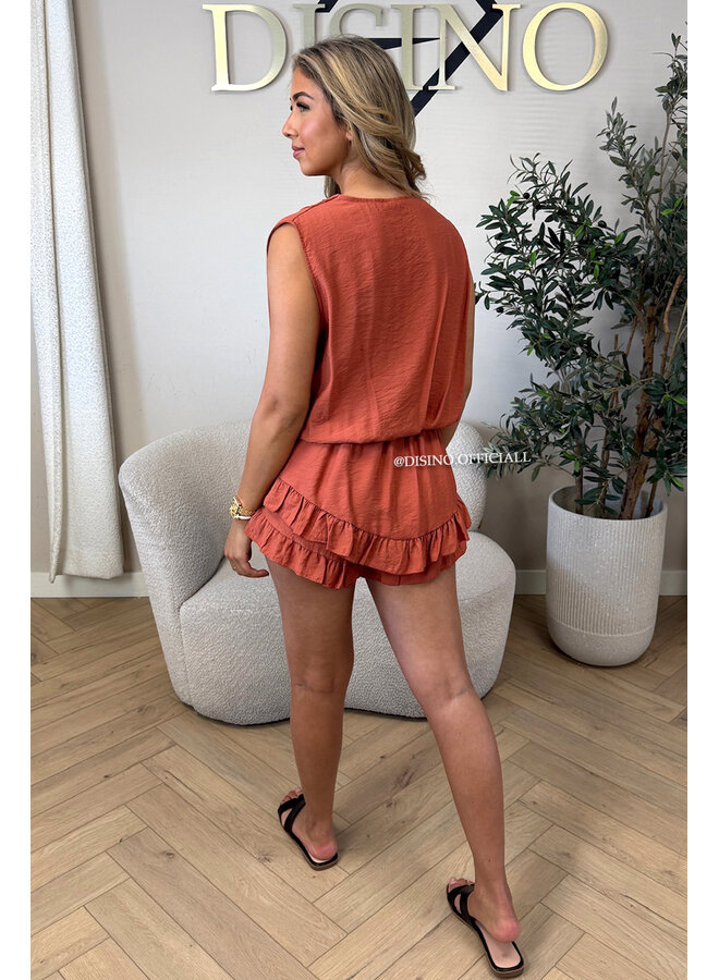 BRICK - 'KATIE SET' - VACAY MOOD RUFFLE TOP + SKORT SET