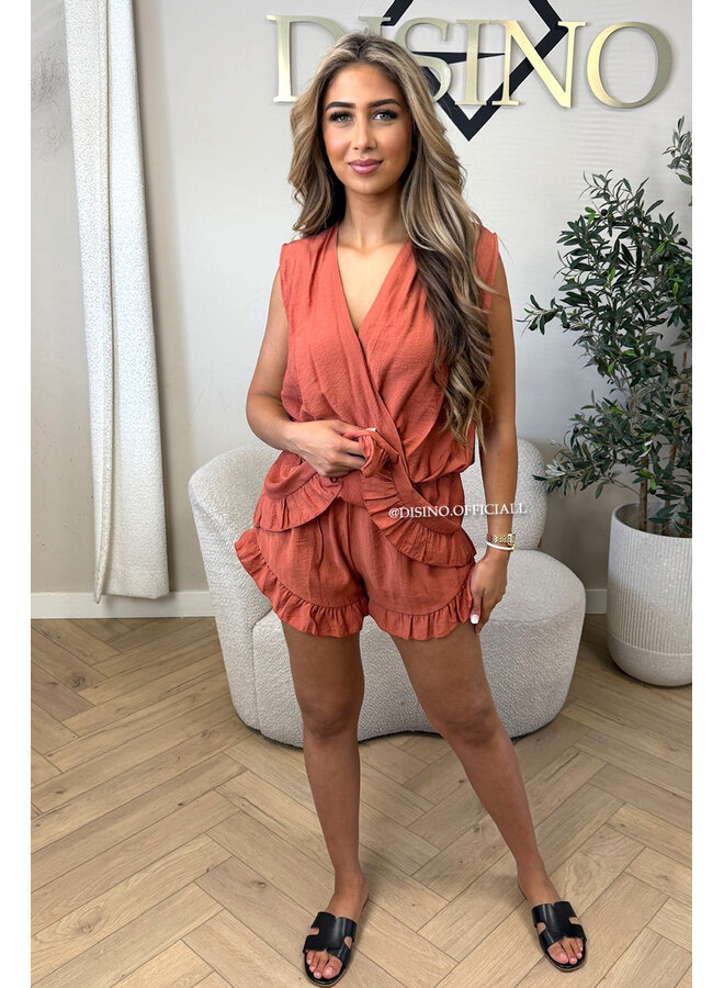 BRICK - 'KATIE SET' - VACAY MOOD RUFFLE TOP + SKORT SET