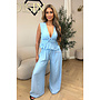 LIGHT BLUE - 'DELANI SET' - COASTAL CHIC SUMMER TOP + PANTS SET
