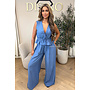 BLUE - 'DELANI SET' - COASTAL CHIC SUMMER TOP + PANTS SET