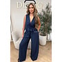 NAVY BLUE - 'DELANI SET' - COASTAL CHIC SUMMER TOP + PANTS SET