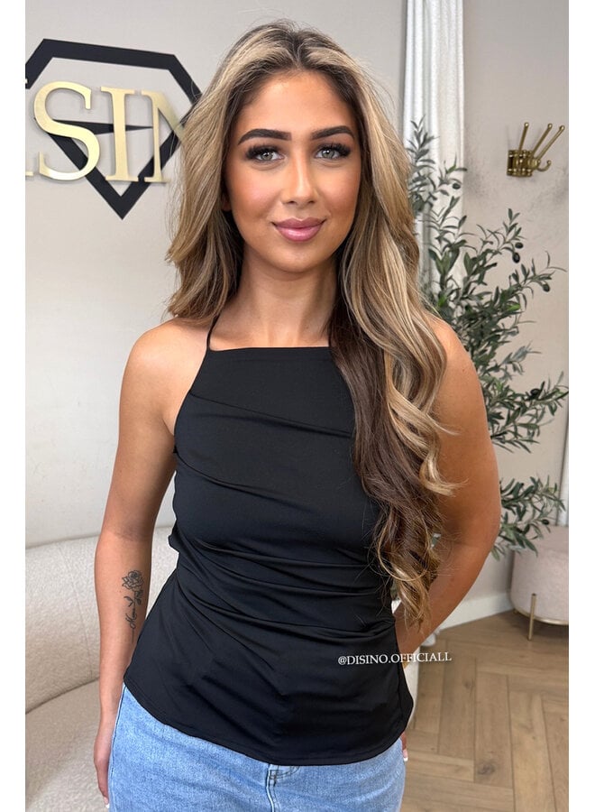 BLACK - 'TARA TOP' - CLASSY OPEN BACK TOP