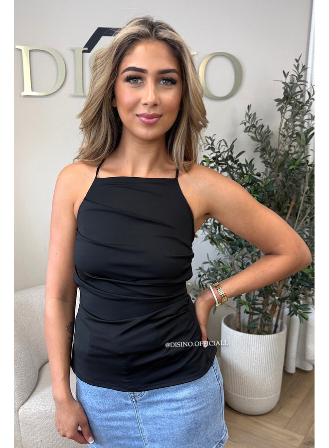 BLACK - 'TARA TOP' - CLASSY OPEN BACK TOP