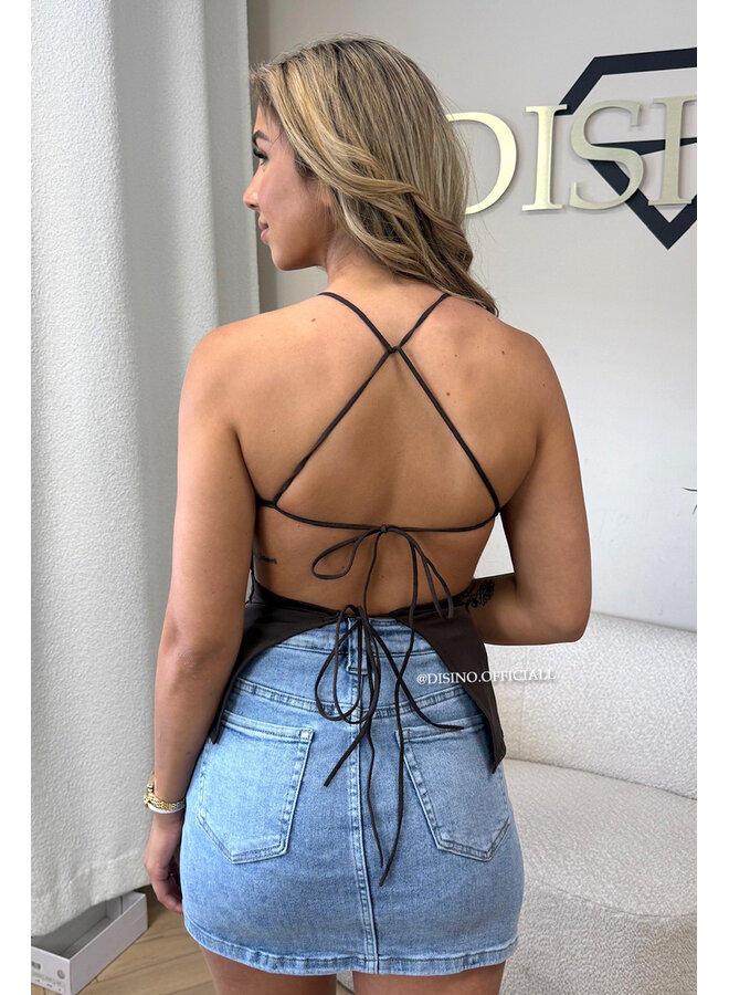CHOCO - 'TARA TOP' - CLASSY OPEN BACK TOP