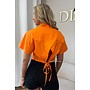 ORANGE - 'CARMEN BLOUSE' - OPEN BACK SHORT SLEEVE SHIRT