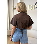 CHOCO - 'CARMEN BLOUSE' - OPEN BACK SHORT SLEEVE SHIRT