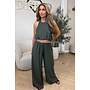 ARMY GREEN - 'ALARA SET' - SUMMER ESCAPE OPEN BACK TOP + PANTS SET