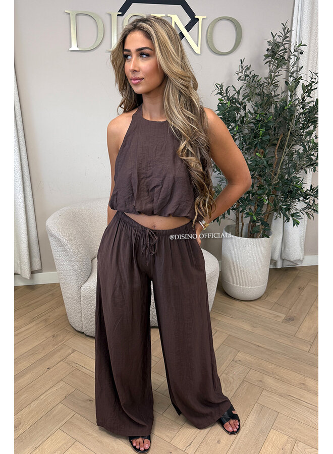 CHOCO - 'ALARA SET' - SUMMER ESCAPE OPEN BACK TOP + PANTS SET