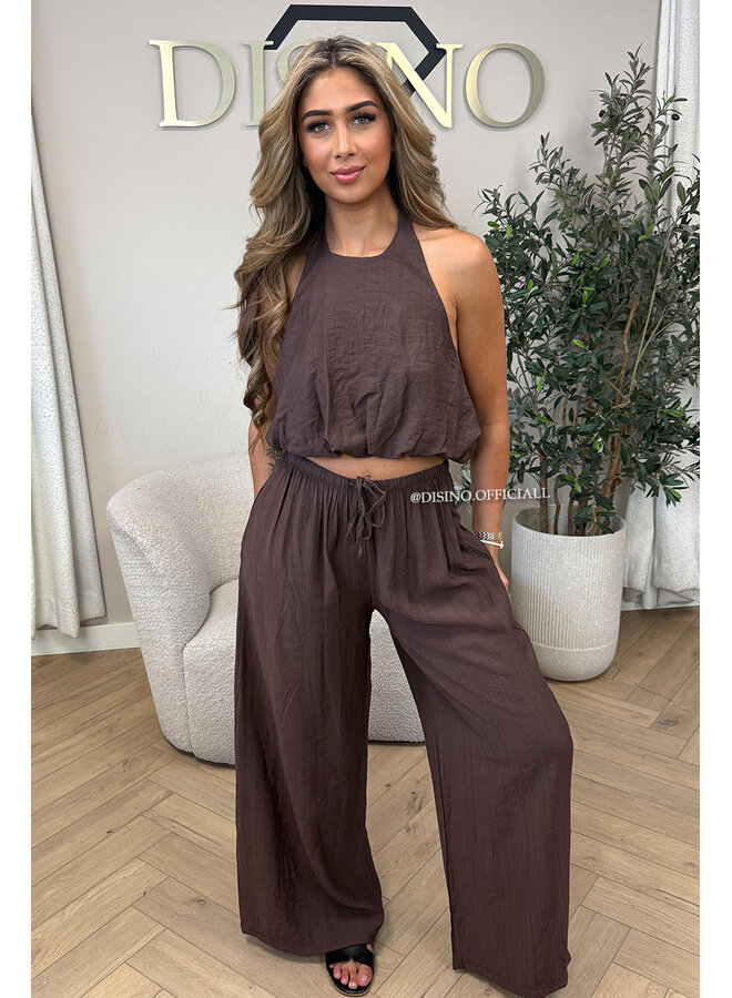 CHOCO - 'ALARA SET' - SUMMER ESCAPE OPEN BACK TOP + PANTS SET