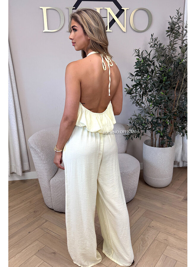 YELLOW - 'ALARA SET' - SUMMER ESCAPE OPEN BACK TOP + PANTS SET